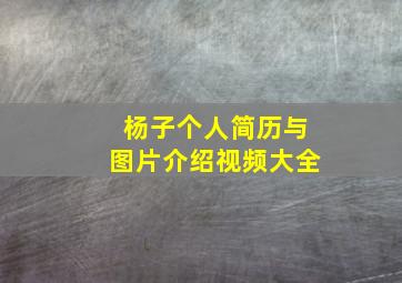 杨子个人简历与图片介绍视频大全