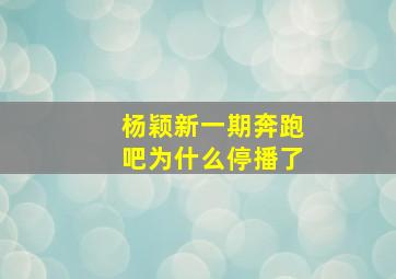 杨颖新一期奔跑吧为什么停播了