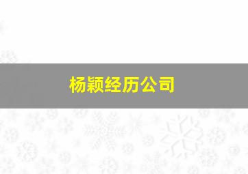 杨颖经历公司