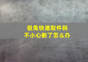 极兔快递取件码不小心删了怎么办