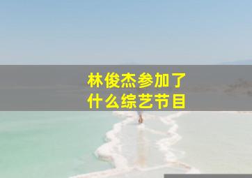 林俊杰参加了什么综艺节目