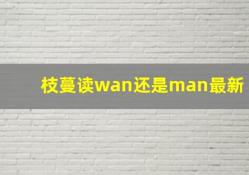 枝蔓读wan还是man最新