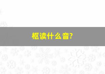 枢读什么音?