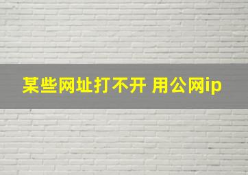 某些网址打不开 用公网ip