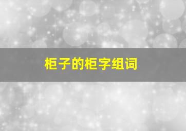 柜子的柜字组词