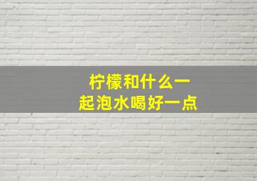 柠檬和什么一起泡水喝好一点