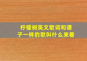 柠檬树英文歌词和谱子一样的歌叫什么来着