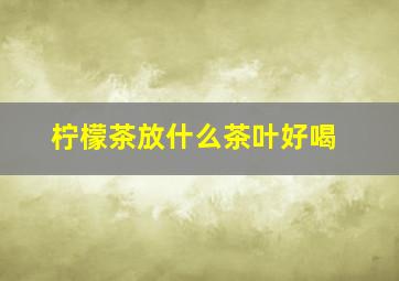 柠檬茶放什么茶叶好喝