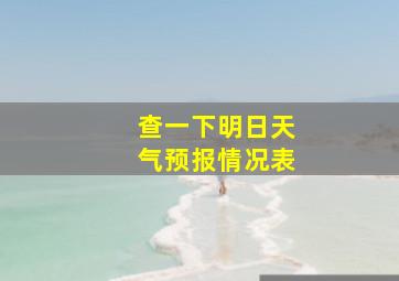 查一下明日天气预报情况表