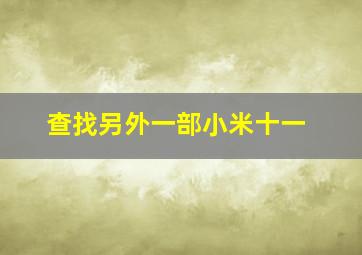 查找另外一部小米十一