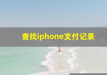 查找iphone支付记录