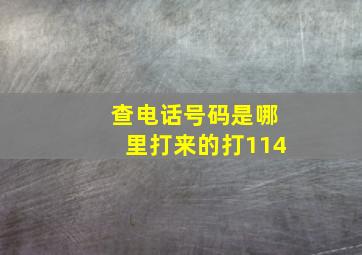 查电话号码是哪里打来的打114