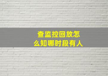 查监控回放怎么知哪时段有人