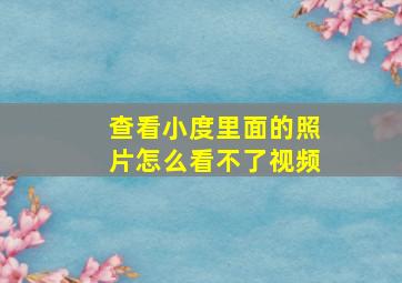 查看小度里面的照片怎么看不了视频