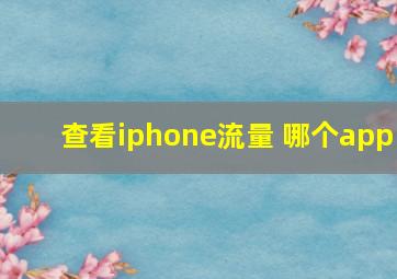 查看iphone流量 哪个app