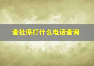 查社保打什么电话查询