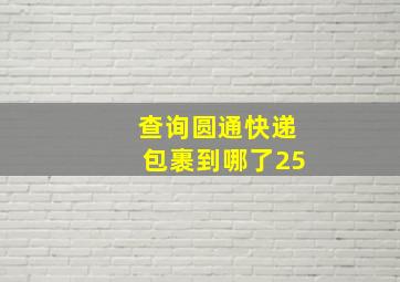 查询圆通快递包裹到哪了25