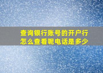 查询银行账号的开户行怎么查看呢电话是多少