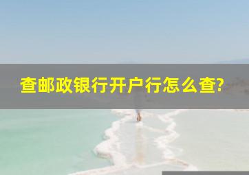 查邮政银行开户行怎么查?