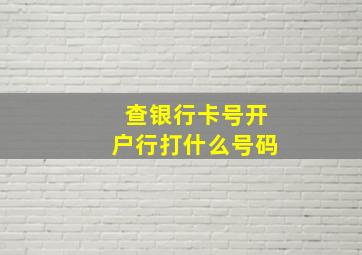 查银行卡号开户行打什么号码