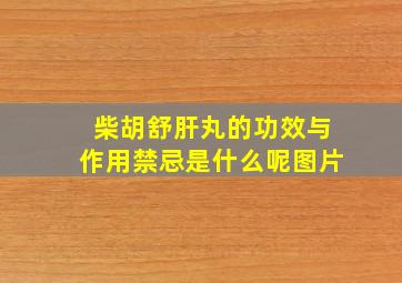 柴胡舒肝丸的功效与作用禁忌是什么呢图片