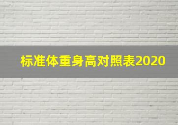 标准体重身高对照表2020