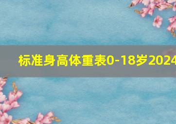 标准身高体重表0-18岁2024