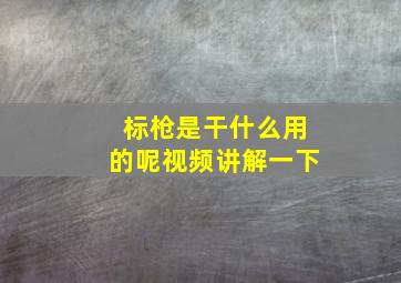 标枪是干什么用的呢视频讲解一下