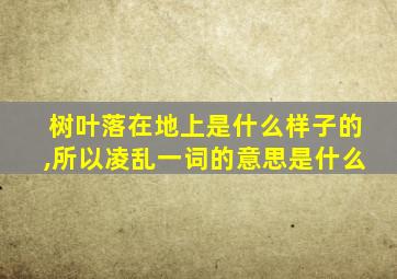 树叶落在地上是什么样子的,所以凌乱一词的意思是什么