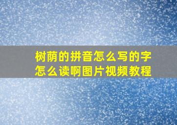 树荫的拼音怎么写的字怎么读啊图片视频教程