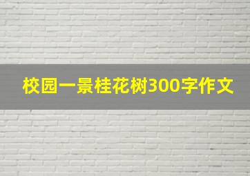 校园一景桂花树300字作文