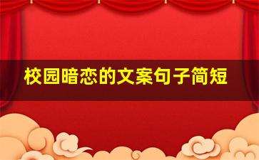 校园暗恋的文案句子简短