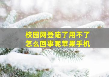 校园网登陆了用不了怎么回事呢苹果手机