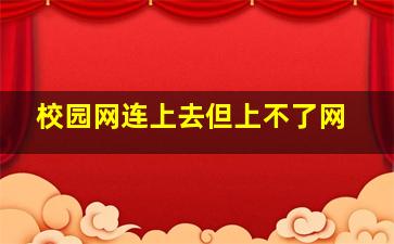 校园网连上去但上不了网