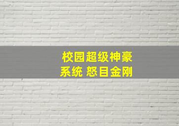 校园超级神豪系统 怒目金刚