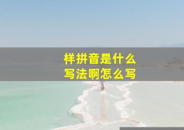 样拼音是什么写法啊怎么写