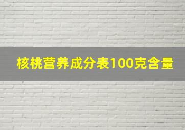 核桃营养成分表100克含量