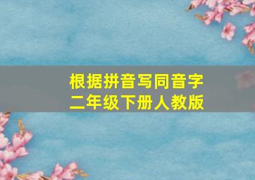 根据拼音写同音字二年级下册人教版