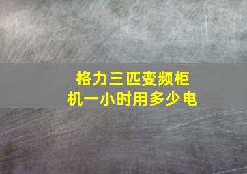 格力三匹变频柜机一小时用多少电