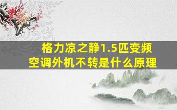 格力凉之静1.5匹变频空调外机不转是什么原理