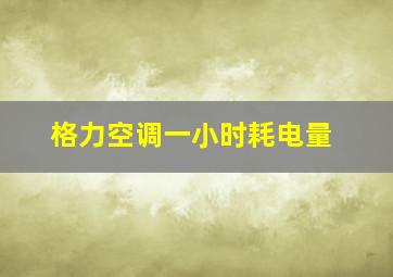 格力空调一小时耗电量