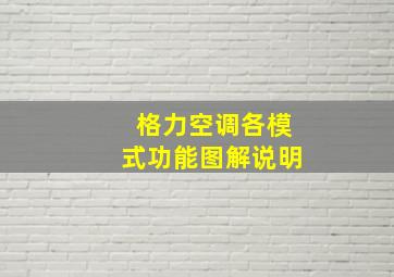 格力空调各模式功能图解说明