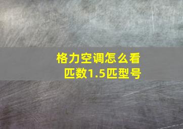 格力空调怎么看匹数1.5匹型号