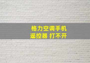 格力空调手机遥控器 打不开