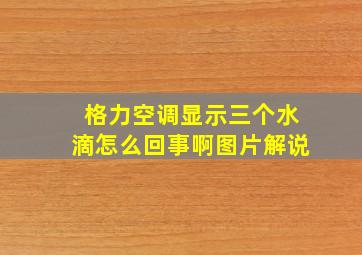 格力空调显示三个水滴怎么回事啊图片解说