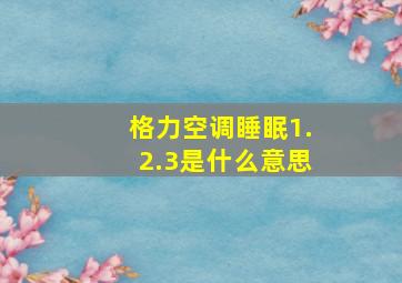 格力空调睡眠1.2.3是什么意思