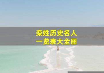 栾姓历史名人一览表大全图