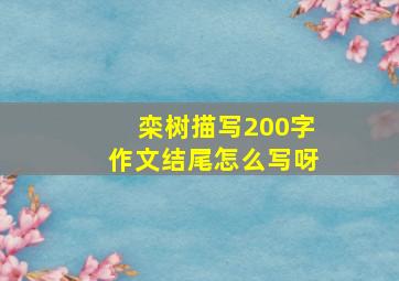 栾树描写200字作文结尾怎么写呀