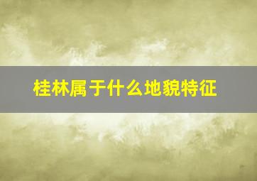 桂林属于什么地貌特征