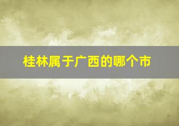 桂林属于广西的哪个市